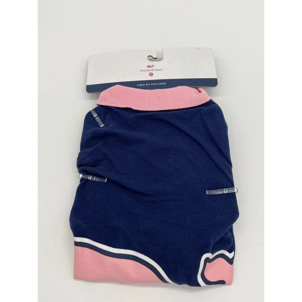 Vineyard Vines Target Navy/Pink Large Dog Pet Shirt NEW‎